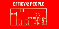 Layout of efficiency unit accomodates up to 4 people
